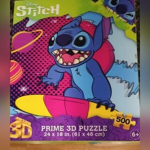 Prime 3D Disney Stitch Surfing Space 500 Piece 3D Puzzle New in Box